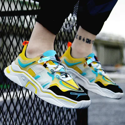 

shoes, spring trend, Men's sports shoes, men's casual shoes, Korean plate shoes, breathable walking shoes, big-size daddy shoes.