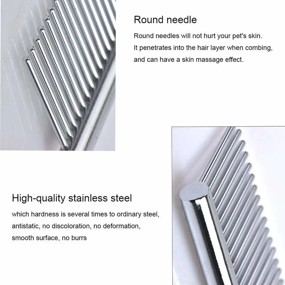 Pretty&ampBetter Pet Dematting Comb Stainless Steel Grooming for Dogs and Cats Gently Removes Loose Undercoat Flea | Дом и сад