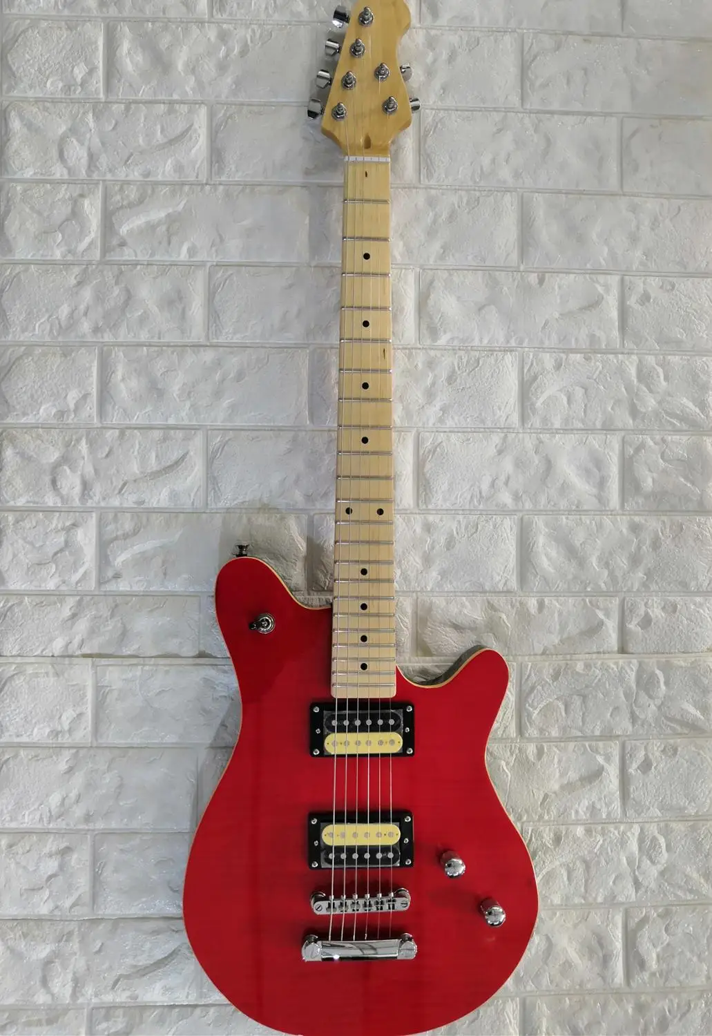 Высшее качество под заказ Красная гитара ra flame maple musicman с 6 струнами электрогитара