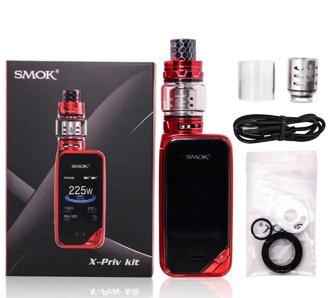 SMOK X-PRIV набор электронных сигарет 225 Вт X PRIV Box Mod с TFV12 Prince Tank 8 мл испаритель VAPE SMOK XPRIV Kit - Цвет: Prism Red No Gift