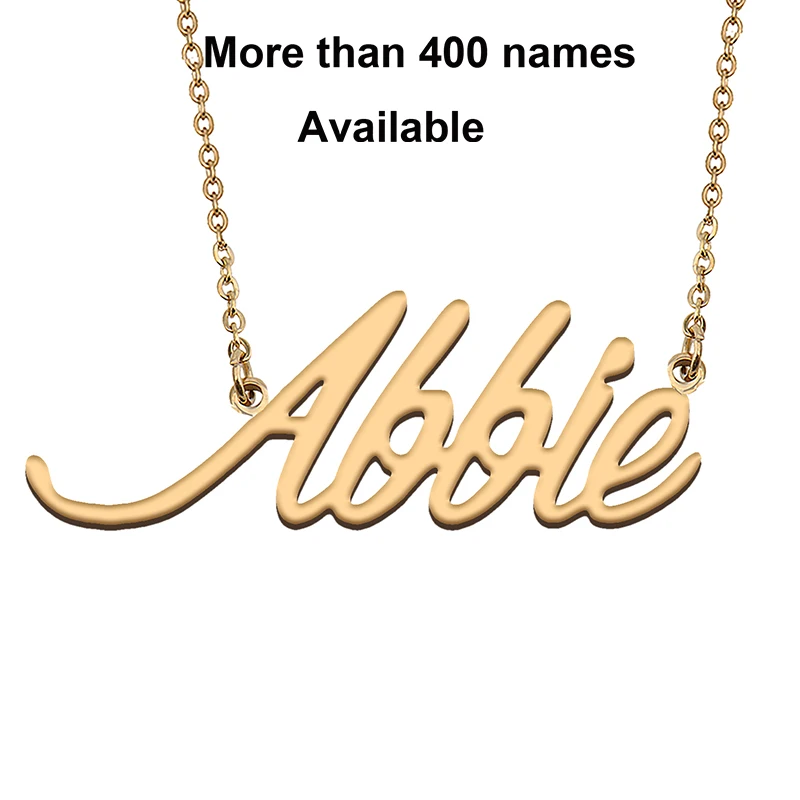 

Cursive Initial Letters Name Necklace for Abbie Birthday Party Christmas New Year Graduation Wedding Valentine Day Gift