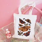 Холщовые сумки на плечо для женщин, дамская сумочка С Рисунком бабочки, повседневный тоут для книг, сумка для покупок для девушек, 2020