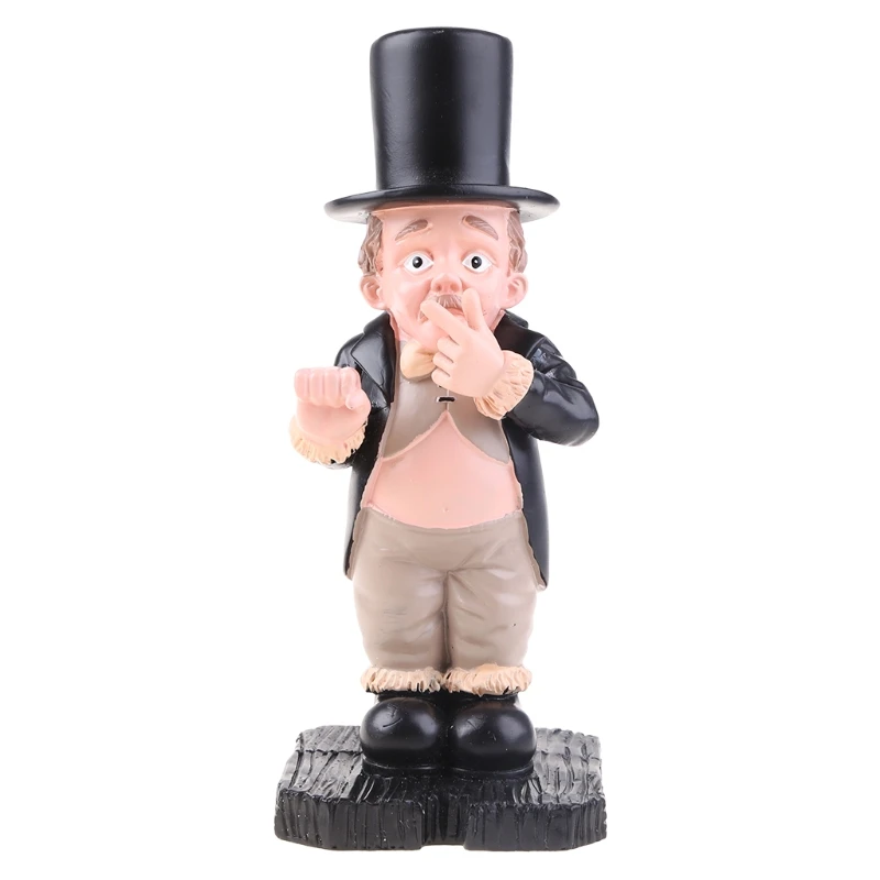 J2FA Funny Gentleman Statue Toilet-Butler Ornaments with Fake Roll Paper Holder