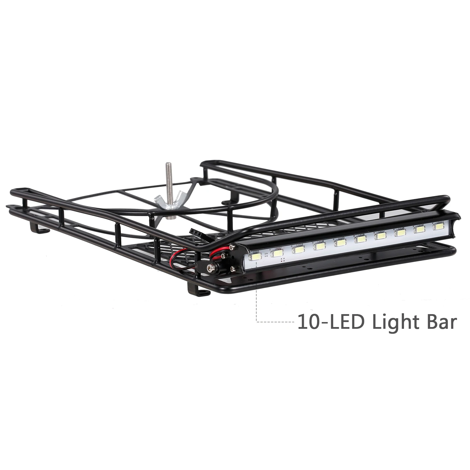 Alloy Roof Rack Luggage with 10-LED Lights Bar for 1/10 RC Rock Crawler Hsp Redcat Traxxas Tamiya Hpi RC4WD AXIAL TRX4 SCX10 | Игрушки и