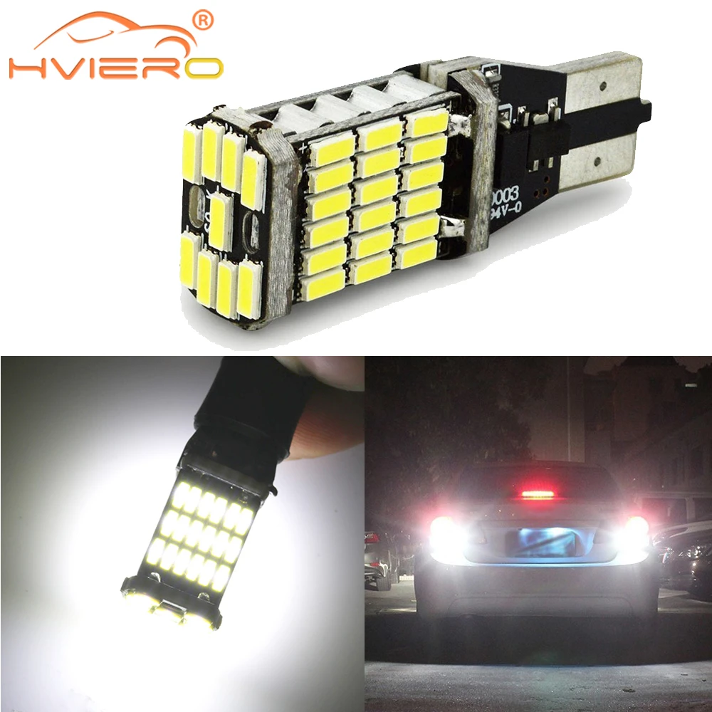 Автомобильная светодиодная лампа T15 W16W для багажника белая 45SMD 920 921 912 клиновидный