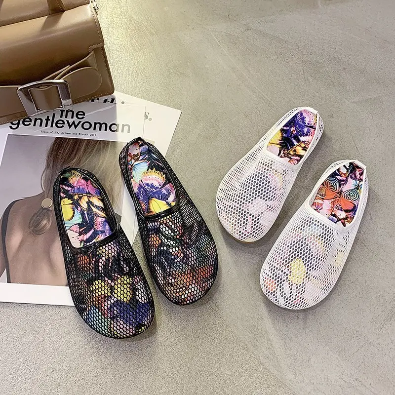 

Shoes Slippers Casual Loafers Low Slides Cover Toe Fretwork Heels Luxury Flat Soft Fabric Rubber Fashion Basic Concise PU