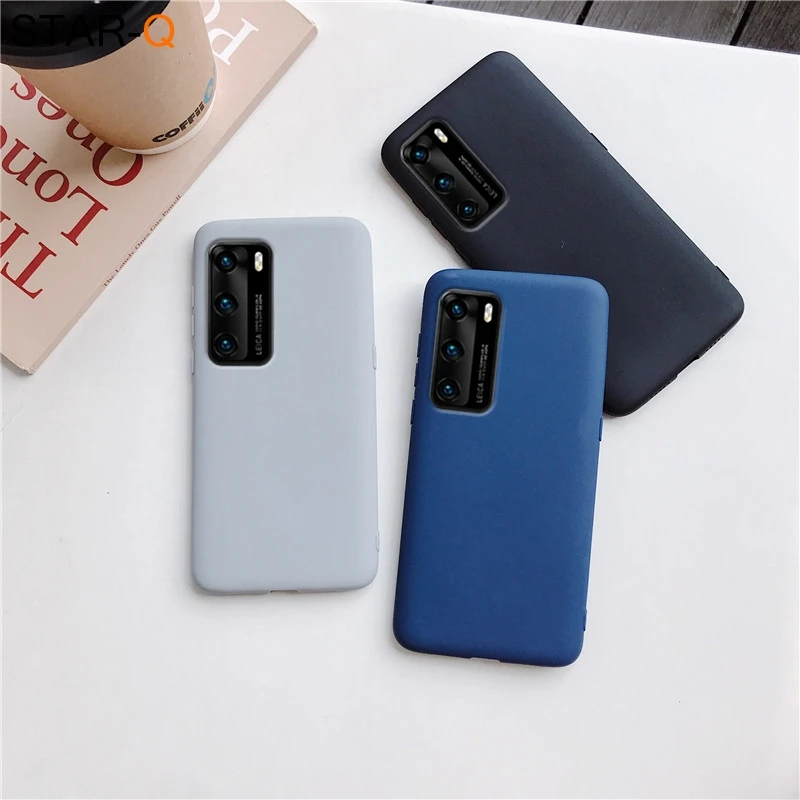 Чехол для телефона из силикона в ярких цветах для Huawei P40 Lite E P40 Pro Honor 9A 9C 8A Prime 30 — матовый мягкий чехол из термопластичного полиуретана.