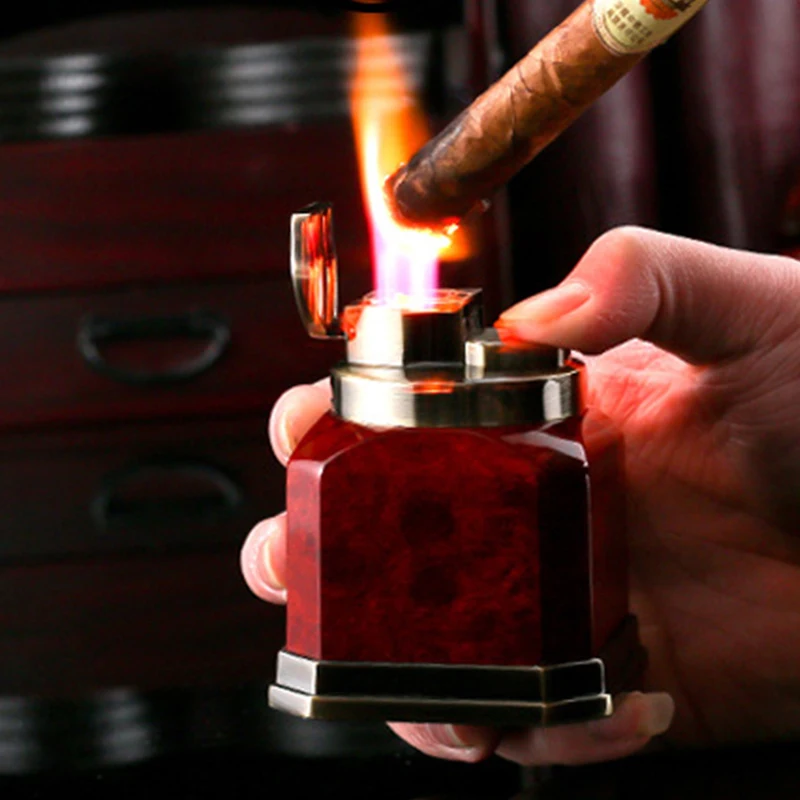 

4-Shot Inflatable Gas Lighter Metal Gas Open Flame Turbo Powerful Jet Lighter Windproof Lighter Smoker Gift Cigar accessories