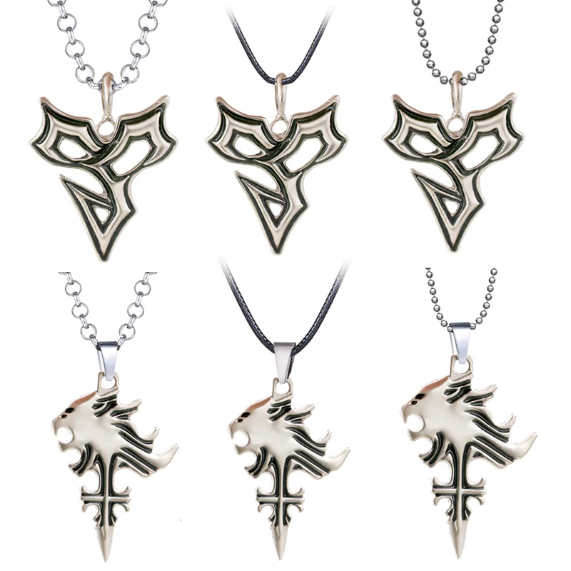 Игра Final Fantasy ожерелье Спящая голова льва Крест Подвеска цепочка на шею ожерелья