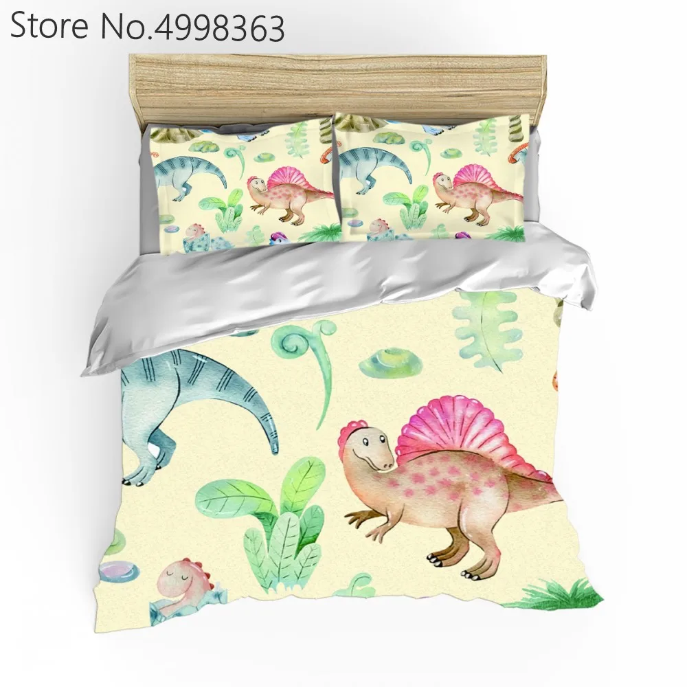 Постельное белье динозавра с одной печатью Детский набор пододеяльников