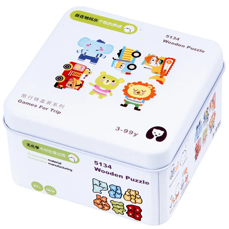 

Children's Toys, Iron Boxed Toys, Educational Enlightenment, Early Education, Building Blocks, Tops, Wooden Puzzle Gifts