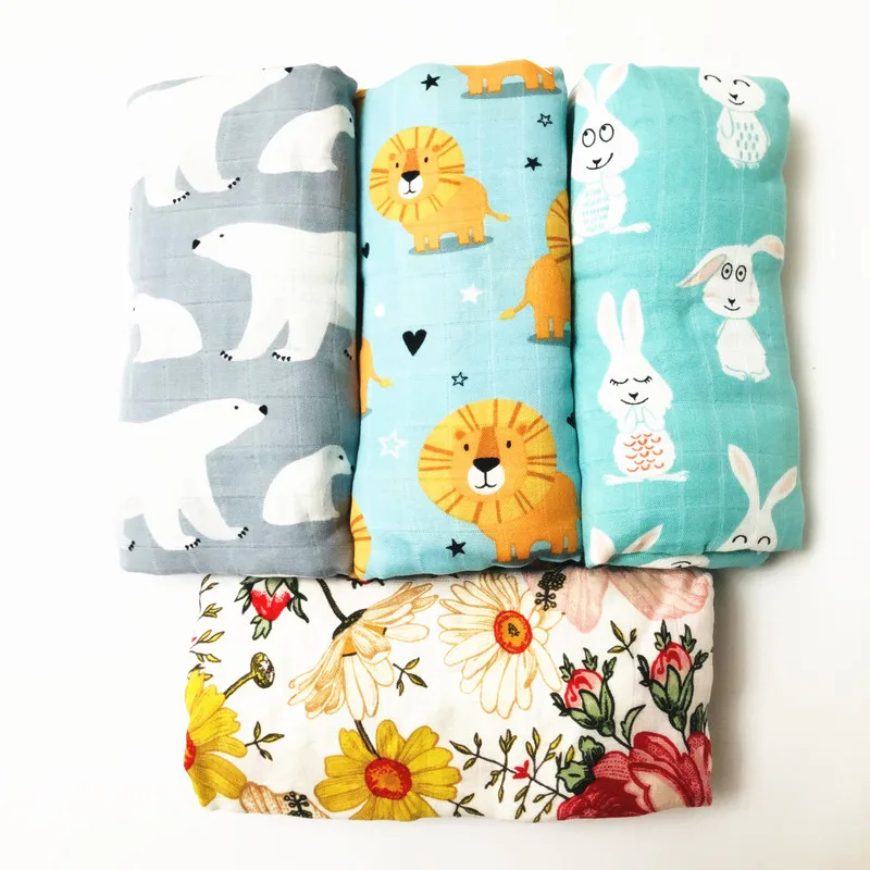 Муслиновое одеяло для новорожденных 30% Бамбук + хлопок 47 дюймов | Мать и ребенок