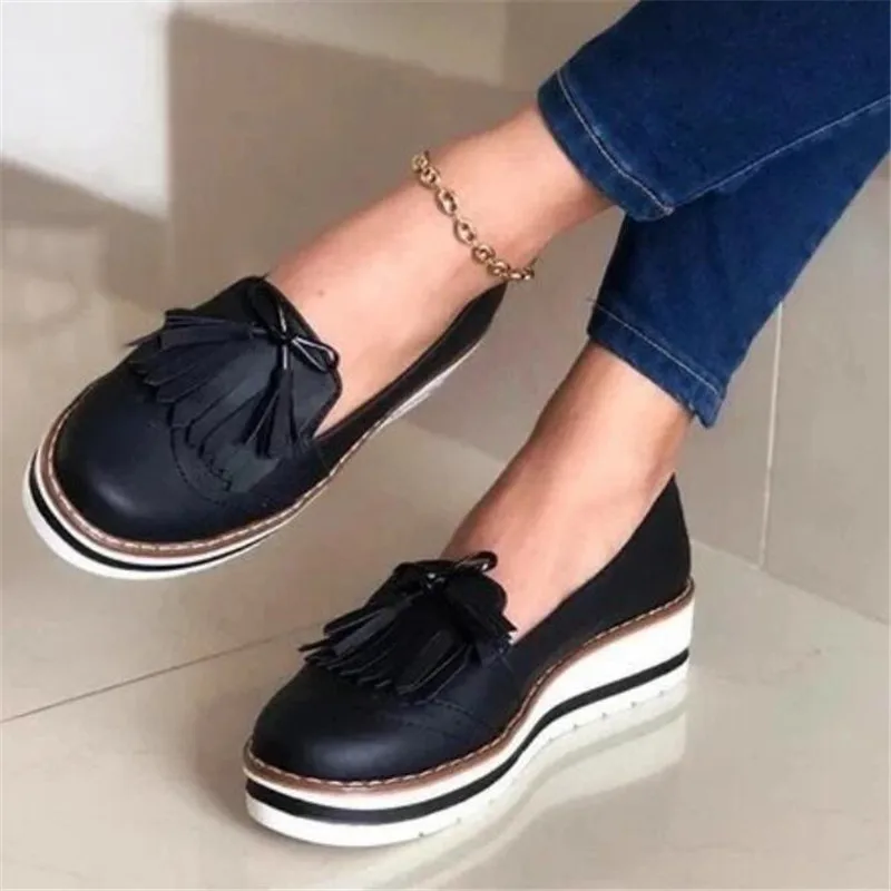 

Sports women's shoes leisure breathable platform sneakers womens fashion running bottom tassel shoes women comfortable loafers