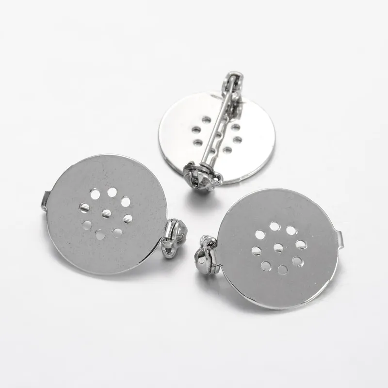 10 шт. 18 мм круглый брошь база кабошоны пустые лотки с задней частью штыря