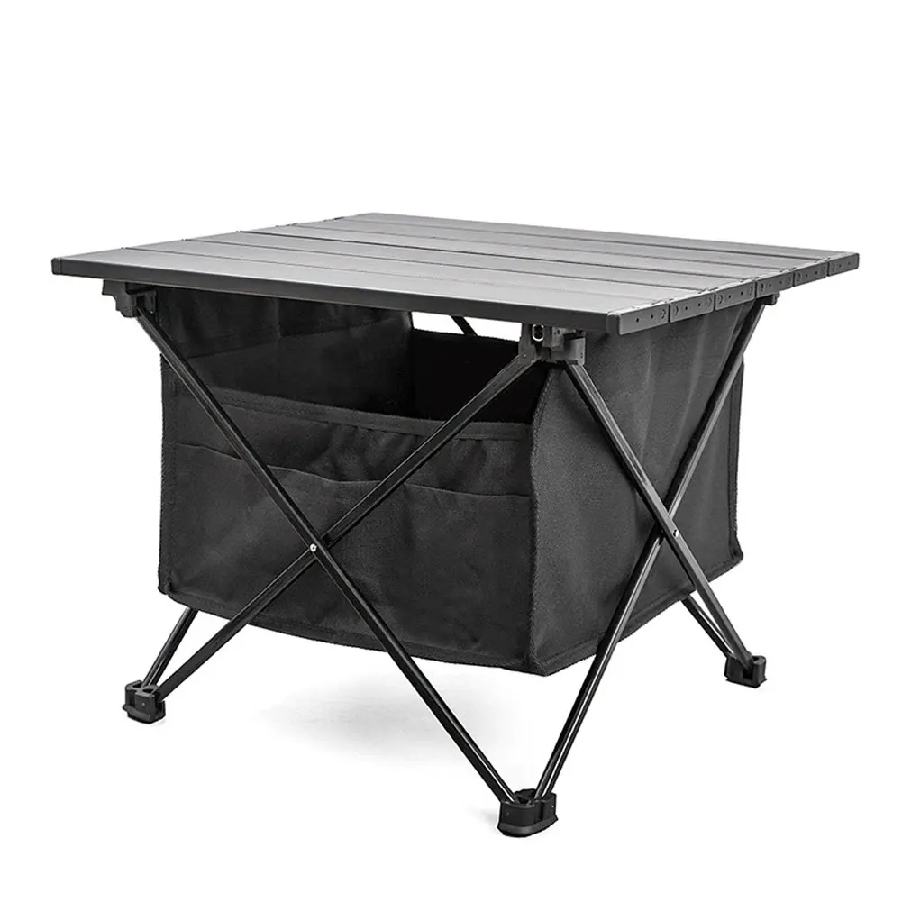 

Outdoor Folding Table Storage Basket Picnic Table Storage Hanging Bag Invisible Pocket Waterproof Camping barbecue Table Black