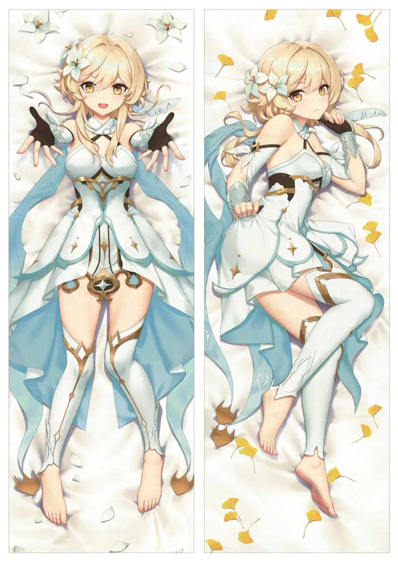 

Genshin Impact Lumine Pillow Case Hugging Body Sleepy Dakimakura Cover 2WAY Peachskin Double-sided Bedroom Bedding Pillow Cover