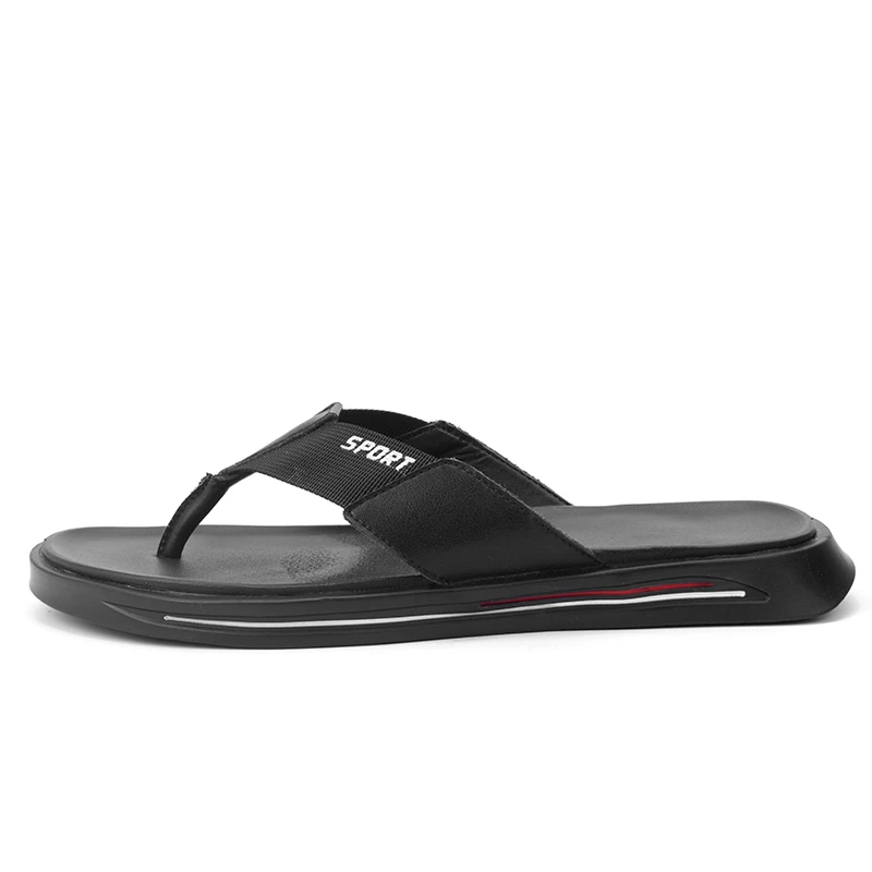 Шлепанцы мужские из натуральной кожи повседневные пляжные сандалии