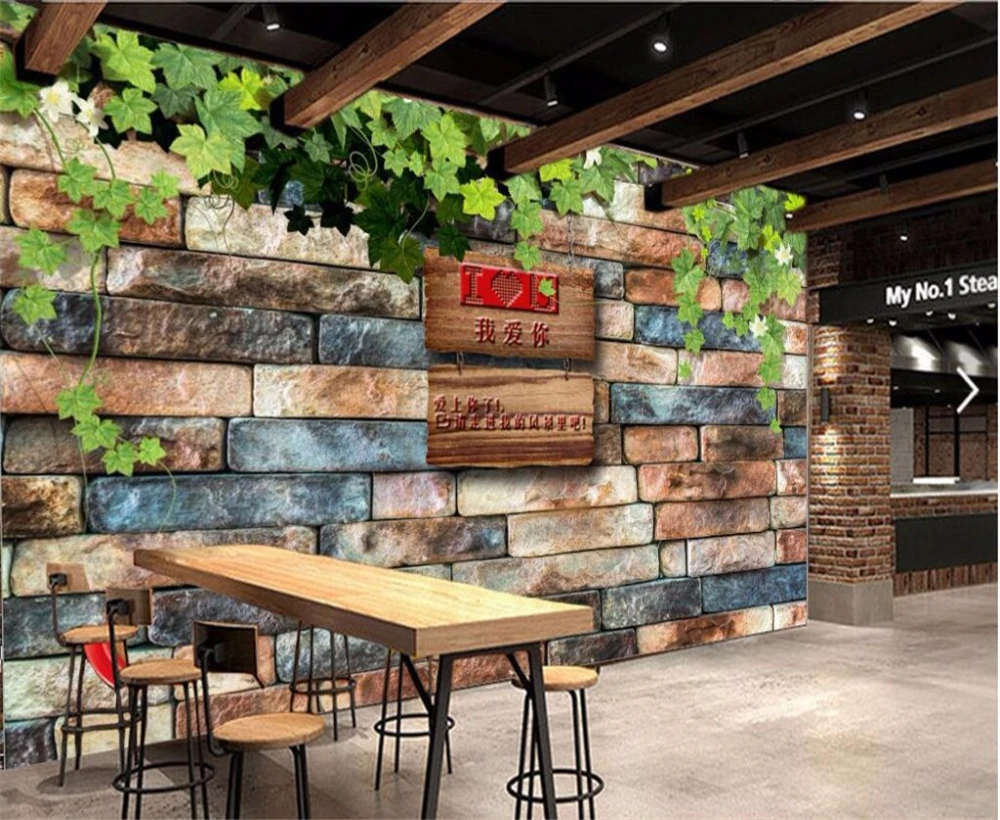 Большой заказ обои в стиле ретро Ностальгический цвет стены я люблю тебя