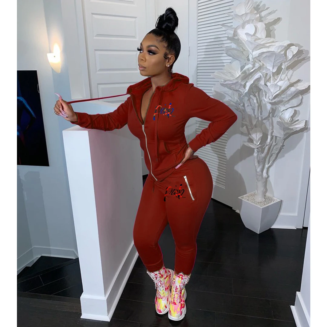 Fatos de Treino Topos + Jogger Nova Letra Rosa Imprimir Feminino 2 Peça Conjunto Outono Rua Hoodies Ternos Casuais 2pcs Roupas Sweatsuits 7 topos + jogger conjunto ternos casuais 2pcs roupas sweatsuits