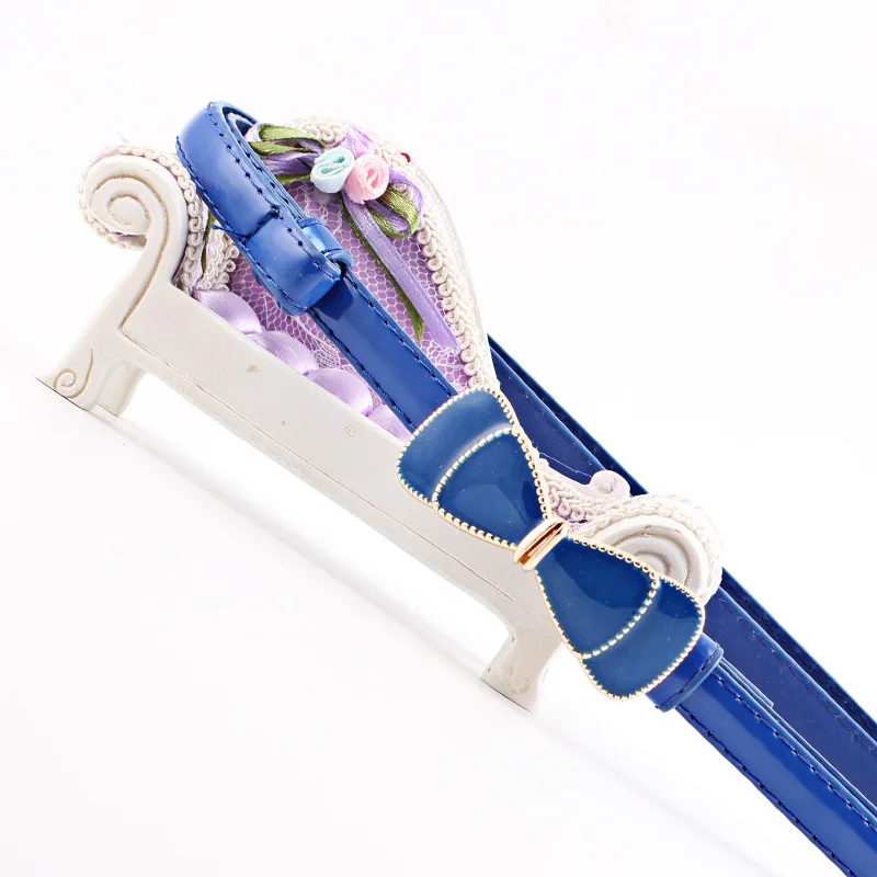 Ремень из лакированной кожи Женский тонкий регулируемый пояс с пряжкой-бантом