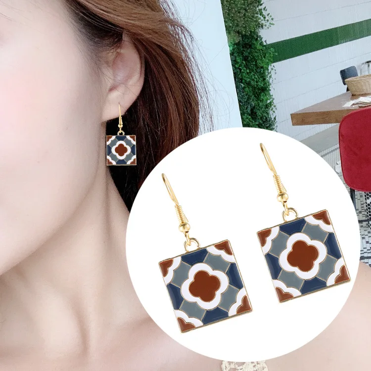 Bohemian temperament wild retro tile simple earrings | Украшения и аксессуары