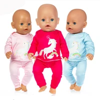 2020 new pony pyjamas doll clothes fit for 43cm born baby doll clothes reborn doll accessories