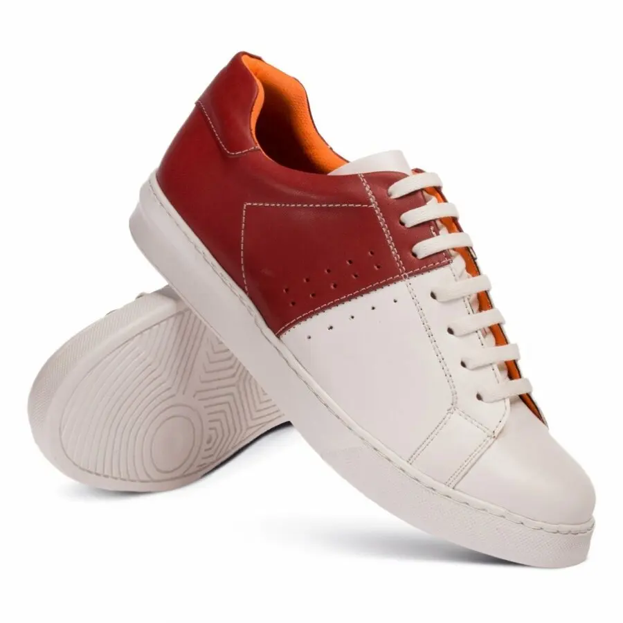

Sneakers Men Deery, Genuine Leather Red Sneaker Men Shoes