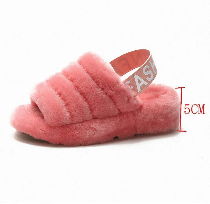 Лидер продаж Новинка женские сандалии с натуральным лисьим мехом пушистые