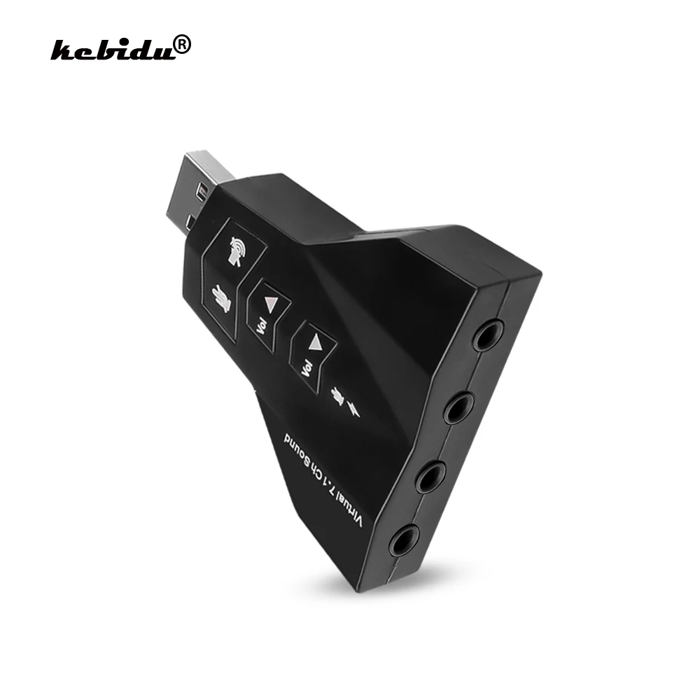 

Микрофон kebidu, гарнитура 7,1 Ch, 3D Аудио карта, конвертер, двойная звуковая карта, Виртуальный 7,1 канал, USB 2,0, аудио адаптер, двойной