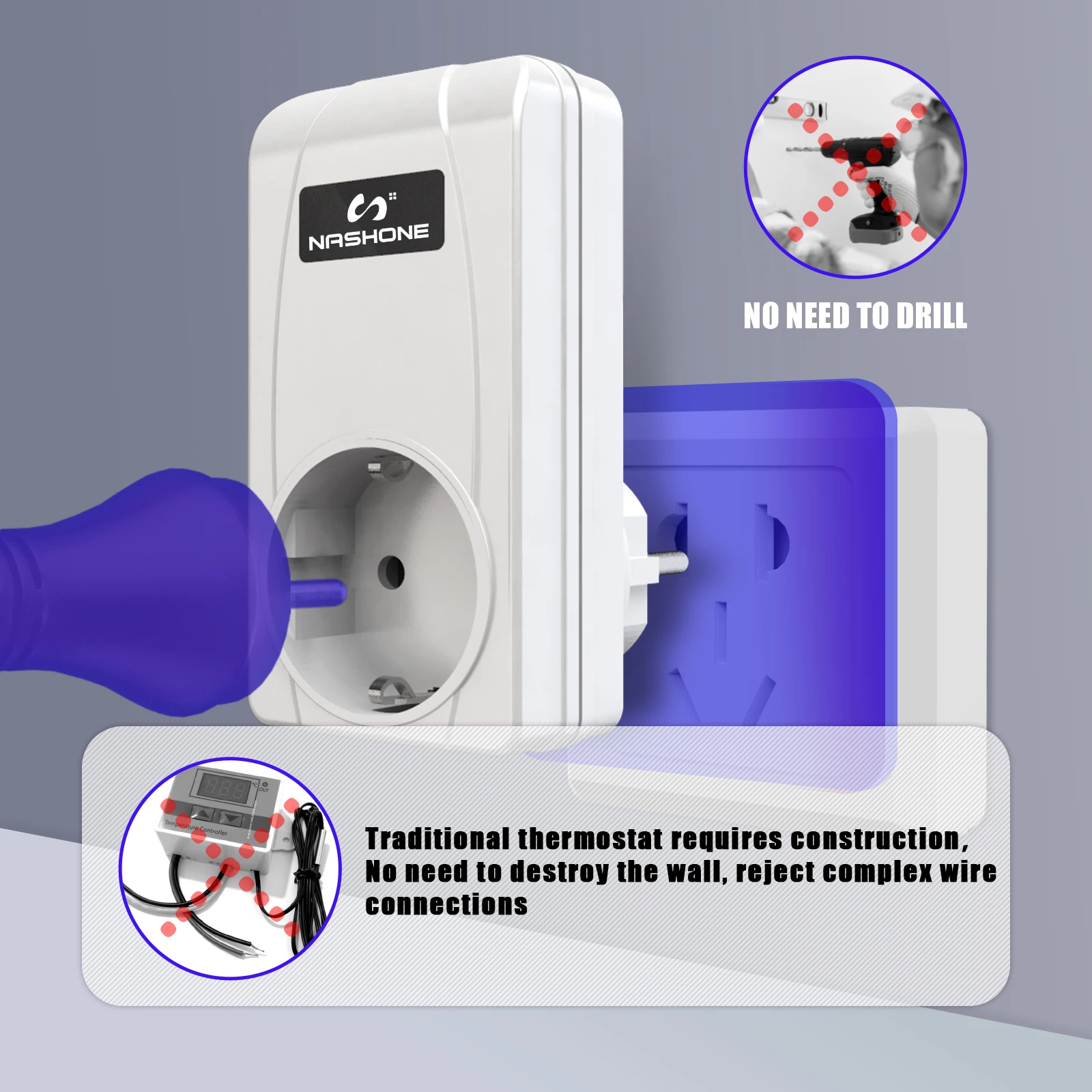 Цифровой термостат Nashone для теплого пола 220 В контроллер температуры