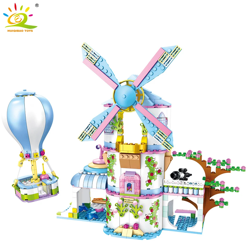 HUIQIBAO 620 шт ветряная мельница дом мечты строительные блоки Город Друзья воздушный