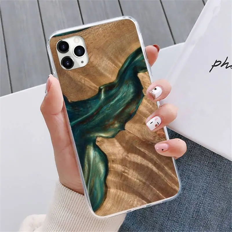 

Traveler Protective Wood Resin art Phone Case For iphone 12 5 5s 5c se 6 6s 7 8 plus x xs xr 11 pro max mini