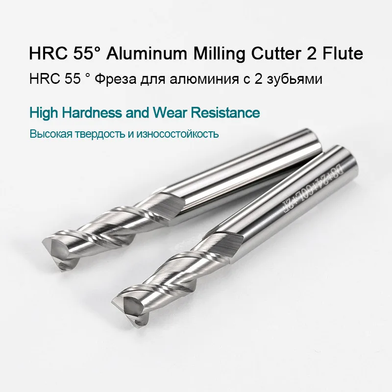 Плоские карбидные концевые фрезы с 2 канавками режущие инструменты шлифовальная