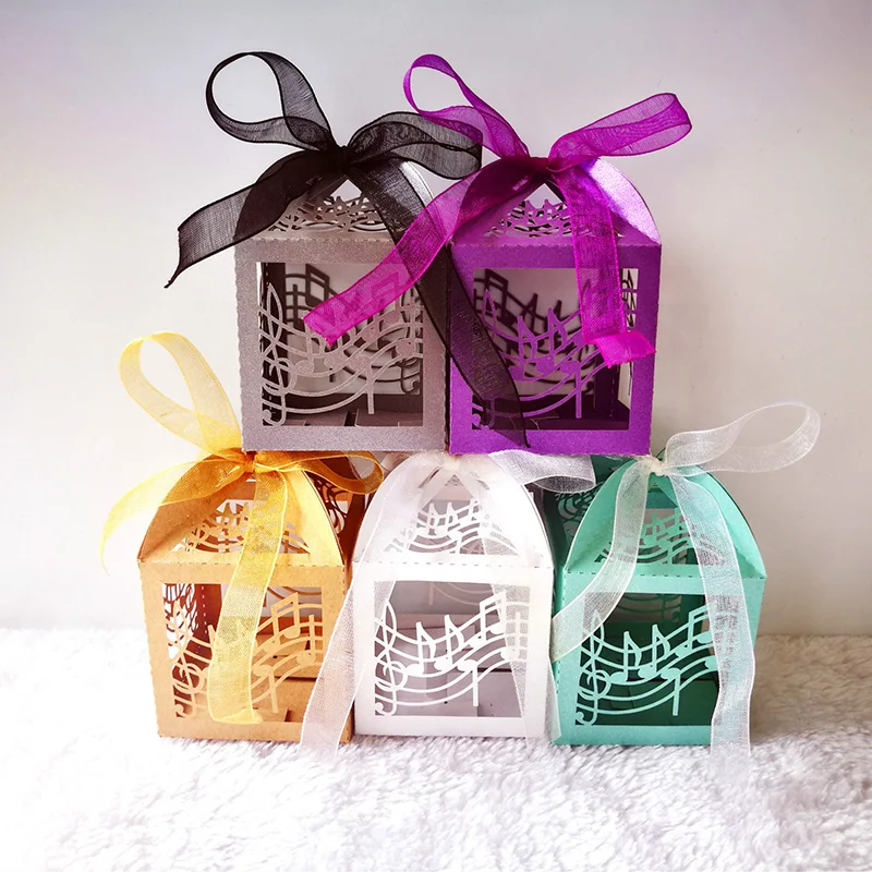 50 шт. подарочные коробки для конфет с лентой|Подарочные сумки и упаковка| |