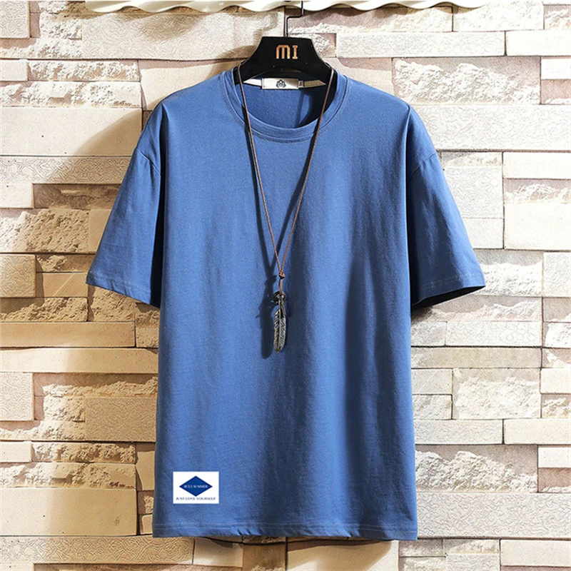 

KALILEX Spring And Summer Minimalist Men T-Shirt Casual Simplicity Outdoor Sports Youthful Vitality Short Sleeve Cotton T-Shirt