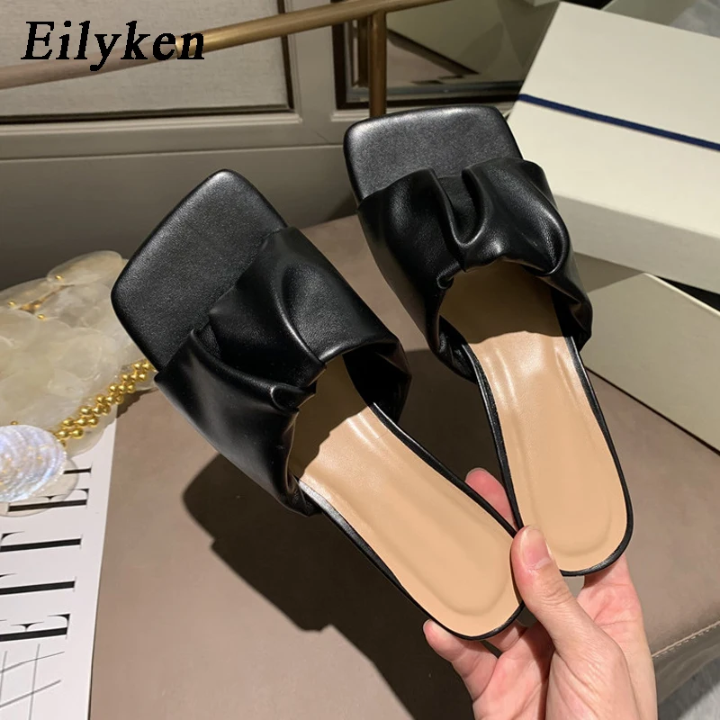 Eilyken/Коллекция 2021 года Фирменный дизайн Женские тапочки Элегантные шлепанцы с
