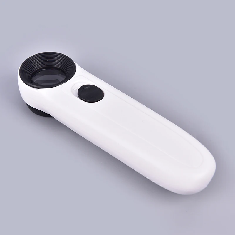 Увеличительное стекло 40X лупа для ювелирных украшений с 2 светодиодными