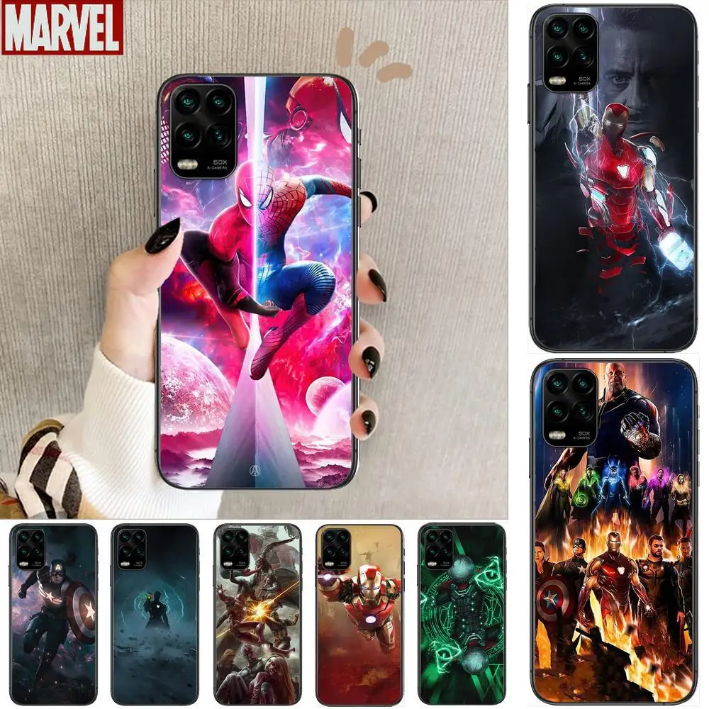 

Marvel cartoon Phone Case For XiaoMi Redmi Note 11 10 9S 8 7 6 5 A Pro T Y1 Anime Black Cover Silicone Back Pre style cover