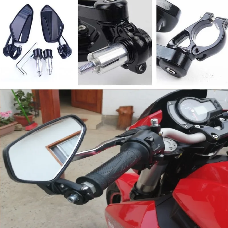 

4 Colors 7/8" 22mm Grips Aluminum Rear View Universal Motorcycle Rearview Mirror Handlebar End Side Mirror Modified