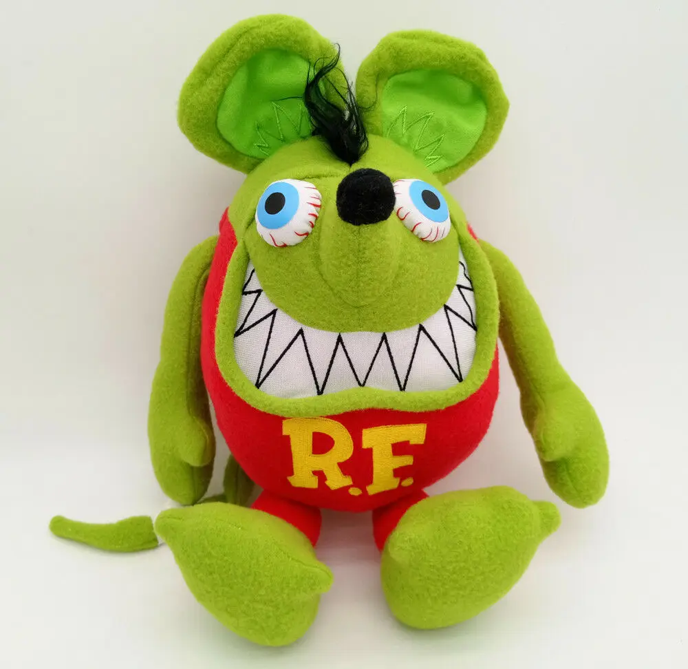 

New 30cm Green Red RAT FINK Stuffed Plush Toy Big "Daddy" Ed Roth Soft Gift