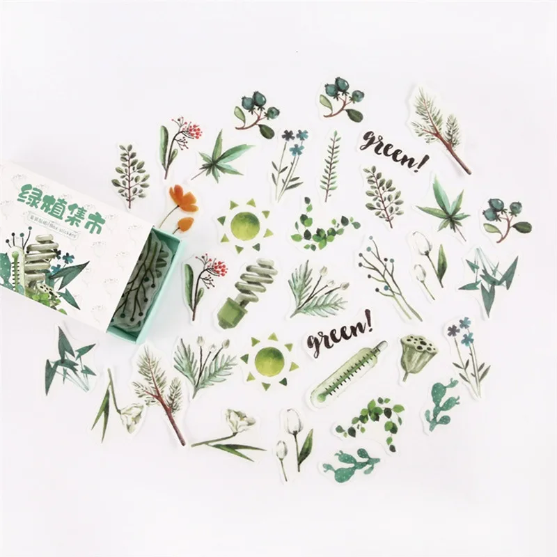 Imixlot 40Pcs/Box Forest Theme Stickers Diary DIT Decorative Plant Crafts Scrapbooking Lable Sealing | Дом и сад