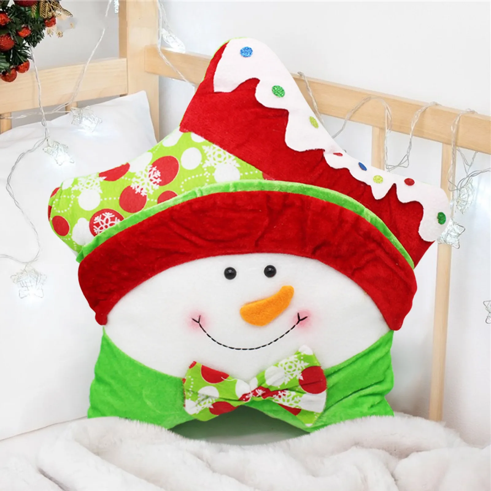 Рождественская Подушка с Санта-Клаусом оленем мягкая набивная декоративная