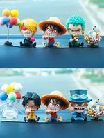 bandai one piece action figure car decoration anime creative personality chopper luffy sabo frowky robin model gift toy