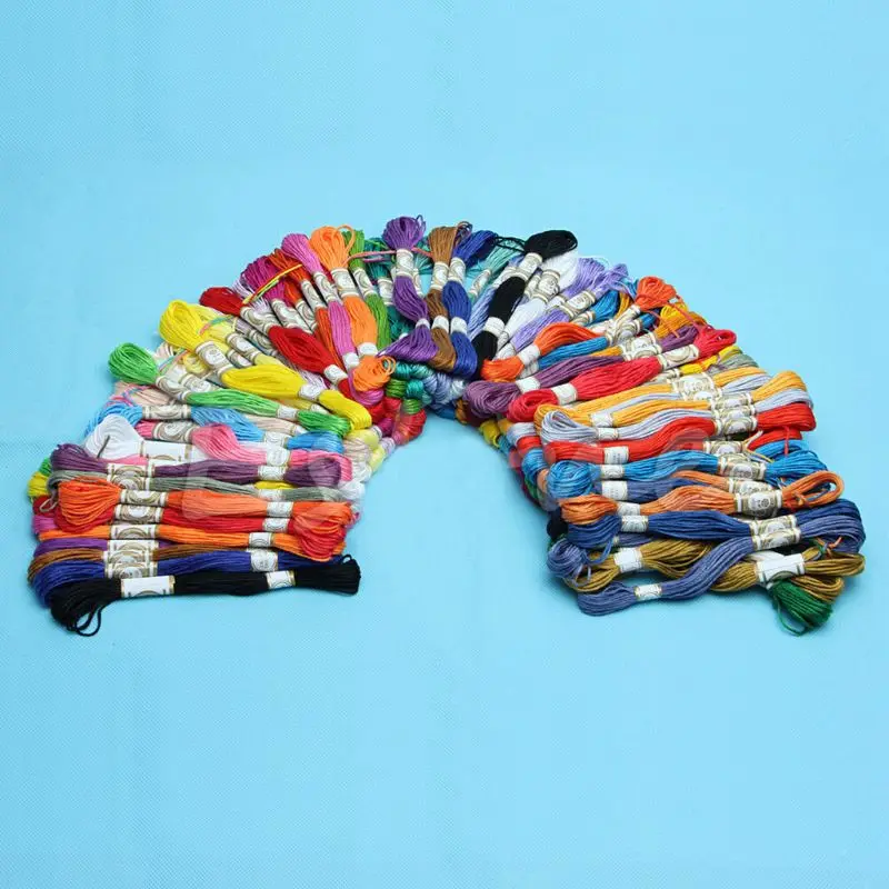 Набор 100 разноцветная Вышивка крестиком хлопковая нить для вышивки шитье моток