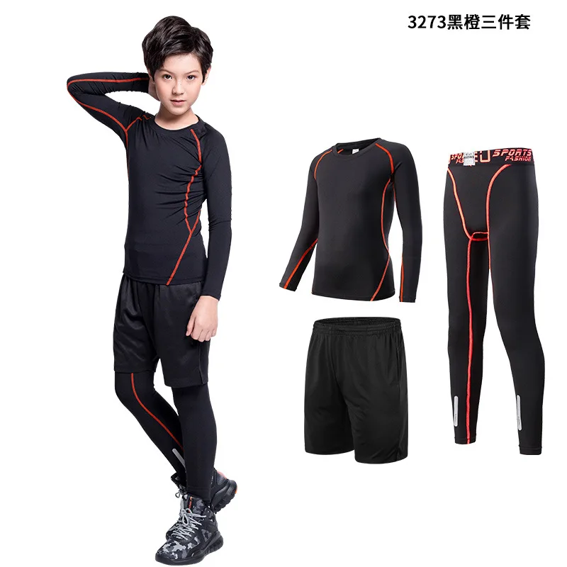 Детский компрессионный комплект для бега баскетбола тренировочный спортивный