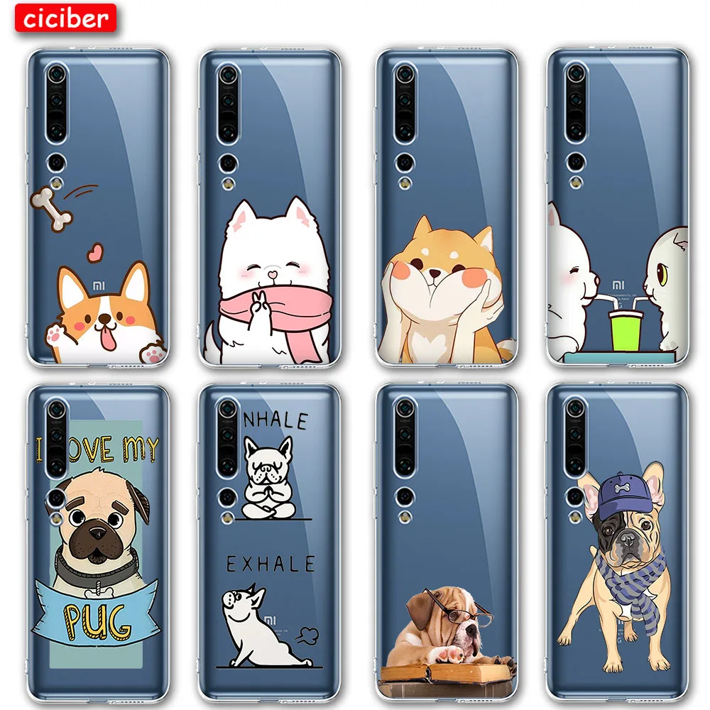 

Cute Dog Case For Xiaomi Redmi Note 10 9 8 7 Pro 9T MI Note 11 10 9 10T Pro Lite A3 Poco X3 F3 M3 Soft Silicone TPU Phone Fundas