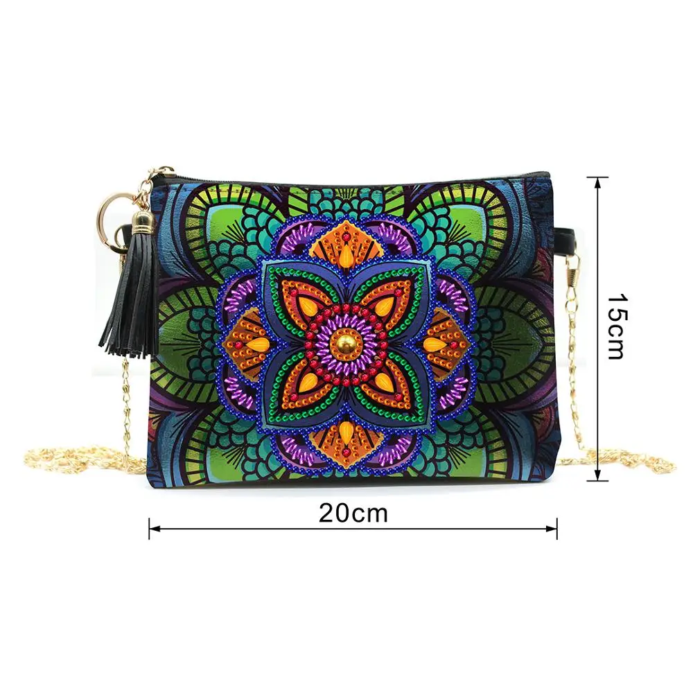 DIY специальные Форма алмазов картина кошелек на плечо с цепочкой кожаная сумка