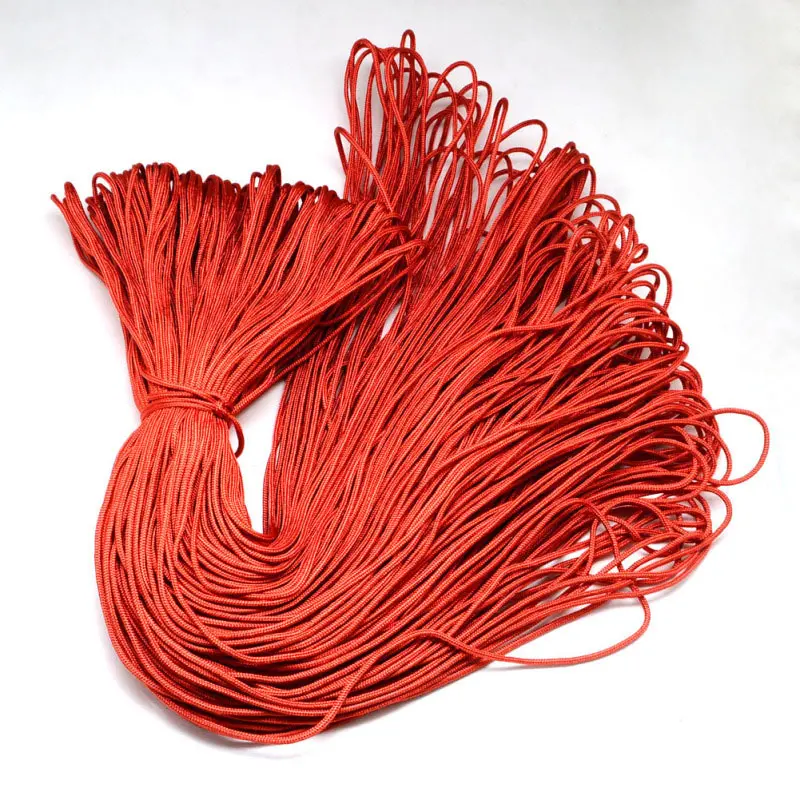 Red 100 м/пачка dia2мм веревки из полиэстера и спандекса нить DIY ювелирные аксессуары поиск ожерелья браслеты принадлежности для изготовления - Цвет: Red