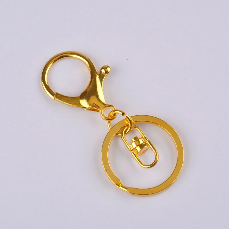 100 шт. застежка Лобстер 35 мм 30 кольцо для ключей Раздельный брелок