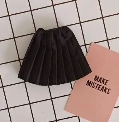 black dress Повседневная Одежда для кукол Blyth, футболка с коротким рукавом для blyth, ob24, barbies, одежда для «пуллип» для 1/6, аксессуары для кукол - Цвет: black dress